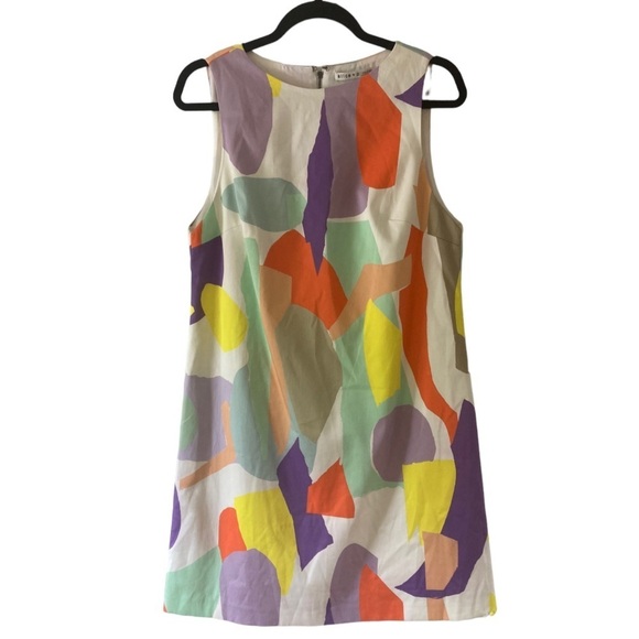 Alice + Olivia Clyde Printed Geo Collage A-Line Shift Dress NWOT - Picture 8 of 13